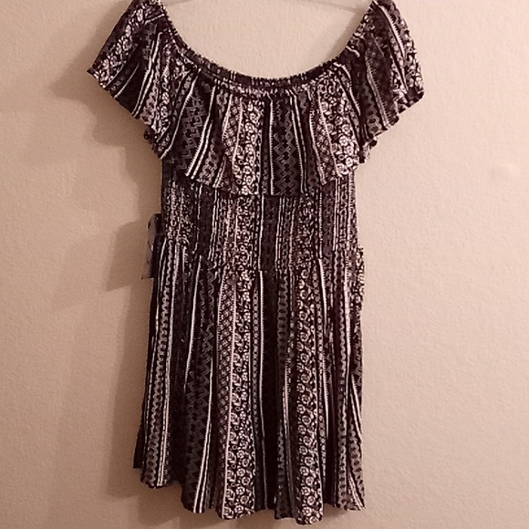 NEW JUSTIFY Cottagecore Boho Hippie Beachy Cruise EB Sz L black-white color HCS - Picture 2 of 12